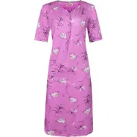 Fine woman Dames nachthemd gebloemd roze XXL