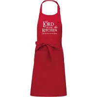 Kariban mijncadeautje - Luxe - Keuken - Kook - Barbecueschort - BBQ schort - The Lord of the Kitchen - The return of the Taste - rood