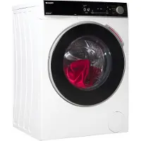 Sharp ES-WNFL914CWDA-DE wasmachine (9 kg, energie-efficiëntieklasse A-20%, 1400 toeren/minuut), (WiFi, invertermotor, stoomfunctie, AquaStop), wit