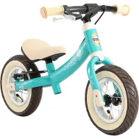 Bikestar Sport, 2 in 1 meegroei loopfiets, 10 inch, turquoise/vogels unisex
