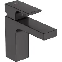 Hansgrohe Vernis Shape - Wastafelmengkraan - Ééngreeps bediening - Met trekwaste - 100mm maat - Mat Zwart