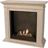 Xaralyn Ethanolhaard - Cadiz BIU-SWP - wit gepolijst natuursteen - 3 kW verwarmingscapaciteit - Inclusief schoorsteenmantel met ingebouwde haard - Decoratieve haard