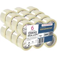Discountershop Verpakkingstape Transparant 50mm x 66m - 24 Rollen Sterk Plakband - Low Noise Heavy Duty PP Tape - Ideaal voor koude opslag en langdurig gebruik