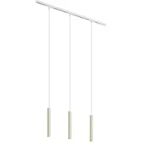 QAZQA Modern railsysteem met 3 hanglampen beige met wit 1-fase - Slimline Keno