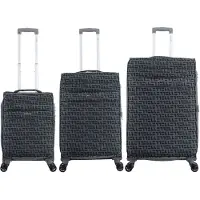 Elle Couture Zachte Kofferset 3-Delig / Trolleyset / Reiskofferset - Grijs / Set