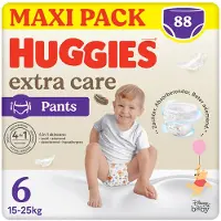 Huggies Extra Care baby luierbroekjes, Maat 6 (15 tot 25kg), 88 luiers met zachte elastische tailleband en Disney designs, Maxi Pack