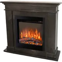 Xaralyn Elektrische kachel - Model ELE-SBU - zwart, natuursteenlook - 1500 Watt verwarming - met afstandsbediening - inclusief schoorsteenmantel voor inbouw - decoratieve kachel
