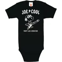 Logoshirt Rompertje/body 'Peanuts Snoopy-Print' zwart / wit
