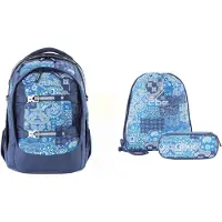 2be Schoolrugzak met ergonomische rug - 15 inch laptopvak - Gymtas & Pennenzak - Koningsblauw - Koningsblauw