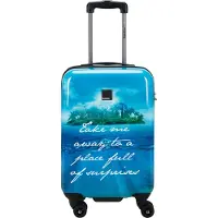 Saxoline Blue Handbagage Harde Koffer / Trolley / Reiskoffer - 54cm (Small) ? Island Print - Bedrukt / Small