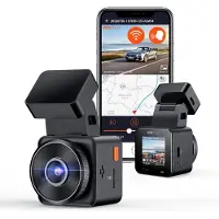 Dd Dashcam voor Auto voor en Achter - Achter Draadloos - HDR Night Vision - 13x7x5cm - Zwart