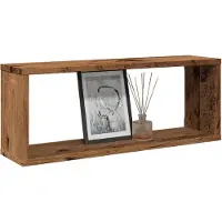 vidaXL Wandschappen kubus 4 st 60x15x23 cm bewerkt hout oud houtkleur