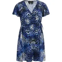 Faina Jurk blauw / lichtblauw / zwart / offwhite