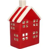 Duif Waxinelichthouder Maison Rood / Wit 12,5 X 8 X 18,8 Cm