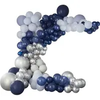 Ginger Ray Ballonnenboog zilver en blauw XL 12m