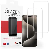 BMAX 2-pack iPhone 15 Pro Max Glazen Screenprotector