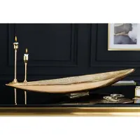 Invicta Handgemaakte decoratieve kom GOLD LEAF 80cm antiek goud aluminium - 42724