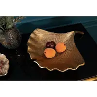 Invicta Decoratieve kom GINKGO 42cm goud handgemaakt metaal - 41775