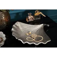 Invicta Decoratieve kom GINKGO 33cm zilver handgemaakt metaal - 41778