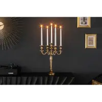 Invicta Kandelaar MODERN BAROK 40cm goud 5-armige kroonluchter gepolijst aluminium kaarshouder - 20409