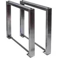 Invicta Set van 2 tafelonderstellen U-FRAME 80cm geborsteld roestvrij staal matte tafelpoten onderschuif eettafel - 38794
