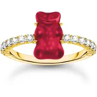 Thomas Sabo - TR2459-414-10-54 - Ring - 925 zilver - Dames - Goldbär rood - Ringmaat 54