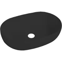 Best design Wastafel lariano opbouw 60x42,5x14 cm keramiek mat zwart