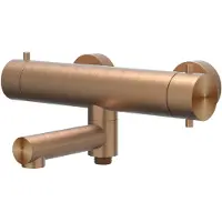 Ivy Aia Concord Badthermostaatkraan opbouw met wegdraaibare baduitloop met omstel RVS316 geborsteld mat koper PVD
