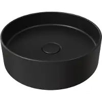 Salenzi Hide Circle opbouw wastafel waskom mat zwart 40x12cm