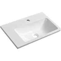 Sapho Arana Kunstmarmeren wastafel 56x35cm, wit, links