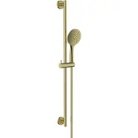 Wiesbaden Glijstangset remi met handdouche 3 standen 150 cm geborsteld messing