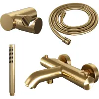 Brauer Gold Edition thermostatische badkraan goud geborsteld PVD set 3