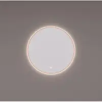 HiPP Spiegel design spv 13500 rond 80x80 cm met frame koper pvd met verlichting incl. Spiegelverwarming