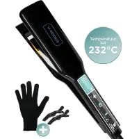 V-Goods Professionele Stijltang - 2 in 1 Stijlen en Krullen - Inclusief Hitte Beschermende Handschoenen en 2 Haarclips