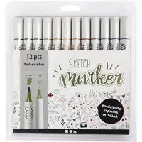 Creativ Company Sketch Markers Dubbel Set 12 stuks Natuur