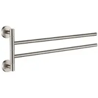 Plieger Vigo Handdoekhouder – Handdoekhouder Badkamer 45 cm – Dubbel – RVS – Wandmontage – 10 jaar garantie – Geborsteld Chroom