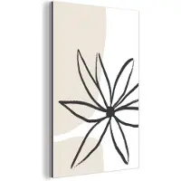 MuchoWow Aluminium schilderij 40x60 cm - Wanddecoratie metaal - Bloemen - Minimalisme - Pastel - Metalen muurdecoratie woonkamer - Decoratie industrieel - Foto op dibond - Industriële accessoires slaapkamer