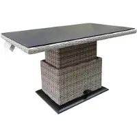 AVH-Collectie Miami lounge-diningtafel 130x75xH47-71 cm in hoogte verstelbaar wit grijs