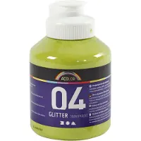 Packlinq Acrylverf met glitters, lime groen, 500 ml/ 1 fles