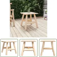 The Living Store Houten Bijzettafel - Bijzettafel - Bijzettafel 49x49x50 cm massief vurenhout - Salontafel - Vurenhout - Massief Hout