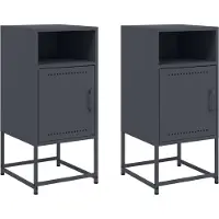 vidaXL Nachtkastjes 2 st 36x39x78 cm staal antracietkleurig