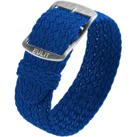 Eulit horlogeband - perlon - 22 mm - blauw - metalen gesp