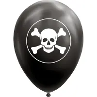 We Fiesta 8 ballonnen schedel 12″ zwart - Halloween Scary Eng Party Thema Feest