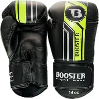 Booster Pro Range BGL V9 Bokshandschoenen – Handgemaakt in Thailand – Premium Echt Leer – Zwart/Geel – 10 oz