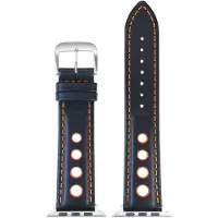 Eulit horlogeband geschikt voor Apple Watch 38/40/41 maat - Serie 1/2/3/4/5/6/7/8/9/10 + SE - racing smart - 20 mm - zwart oranje - metalen gesp ZWART - incl. adapter