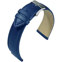 Eulit horlogeband - leer - 20 mm - blauw - metalen gesp