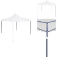 vidaXL Professionele partytent, inklapbaar, 3 x 3 meter, staal, wit - Paviljoens & partytenten
