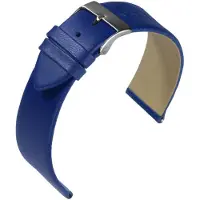 Eulit horlogeband - leer - 20 mm - blauw - metalen gesp