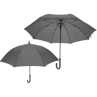 Discountershop Paraplu Grijs - 2 Stuks - Automatisch paraplu's ⌀ 111 - Fiber paraplu - Regenparaplu Handvat met Krul - Luxe Regen paraplu
