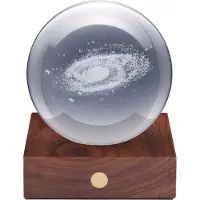 GINGKO DESIGN Gingko Amber Crystal Lichtobject - 3D laser Melkweg - Walnoot